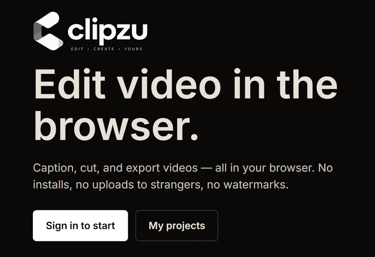 Clipzu headline and call-to-action close-up